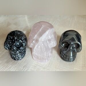 Rock Skull Skeleton Crystal gemstone set (3)